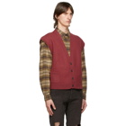 Gucci Red Cable Knit Square G Vest