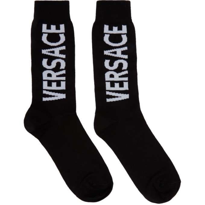 Photo: Versace Black and White Logo Socks