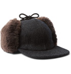Filson - Mackinaw Shearling-Trimmed Wool Trapper Hat - Gray