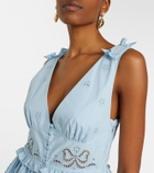 Self-Portrait Broderie anglaise cotton-blend minidress