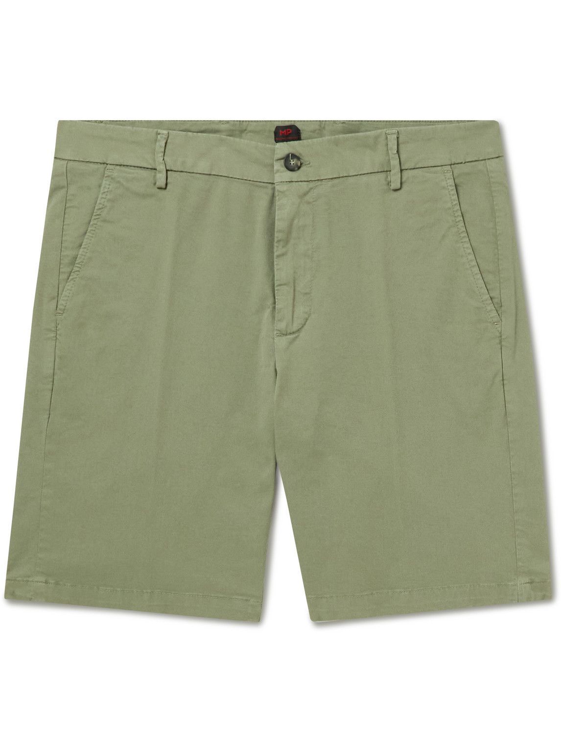 MP Massimo Piombo - Straight-Leg Cotton-Blend Gabardine Bermuda Shorts - Green