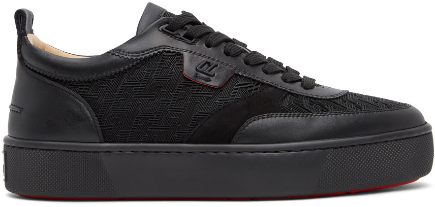 Happyrui Suede Trimmed Sneakers in Black - Christian Louboutin