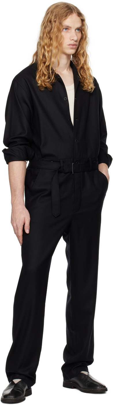 AURALEE Black Super Light Wool Jumpsuit