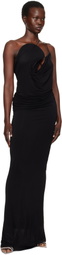 Christopher Esber Black Wave Coil Maxi Dress