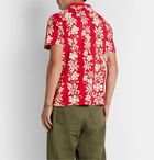 RRL - Camp-Collar Floral-Print Cotton-Jersey Shirt - Red