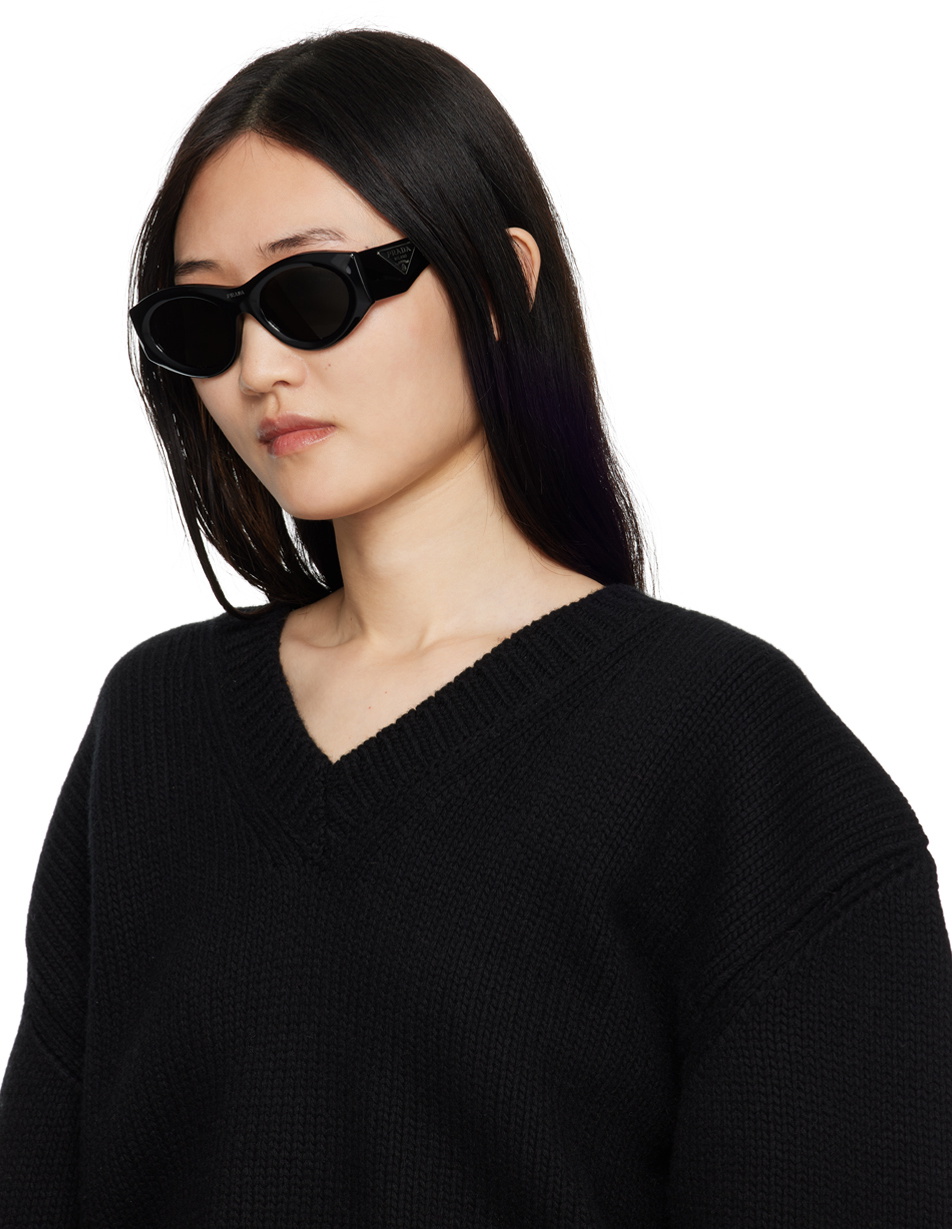 Prada Black Oval Sunglasses