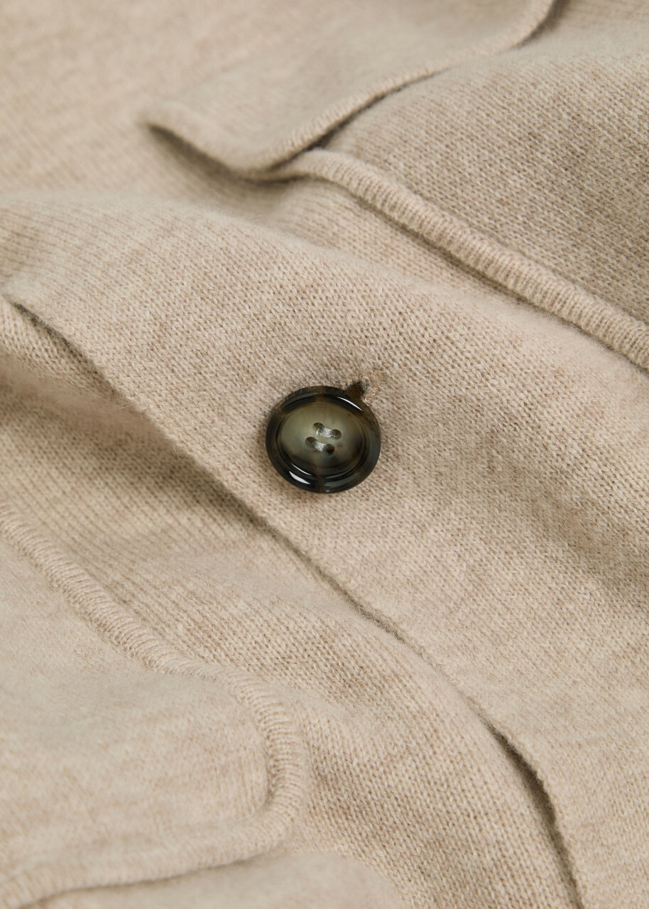 Allude Wool-blend Overshirt Beige