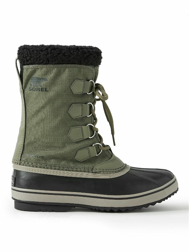 Photo: Sorel - 1964 Pac™ Faux Shearling-Trimmed Nylon-Ripstop and Rubber Snow Boots - Green