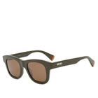 Kenzo Eyewear Women's AKA Sunglasses in Shiny Dark Green/Brown