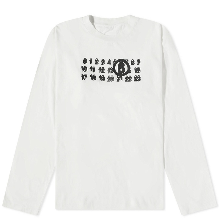 Photo: MM6 Maison Margiela Men's Long Sleeve Triple Logo T-Shirt in Off White