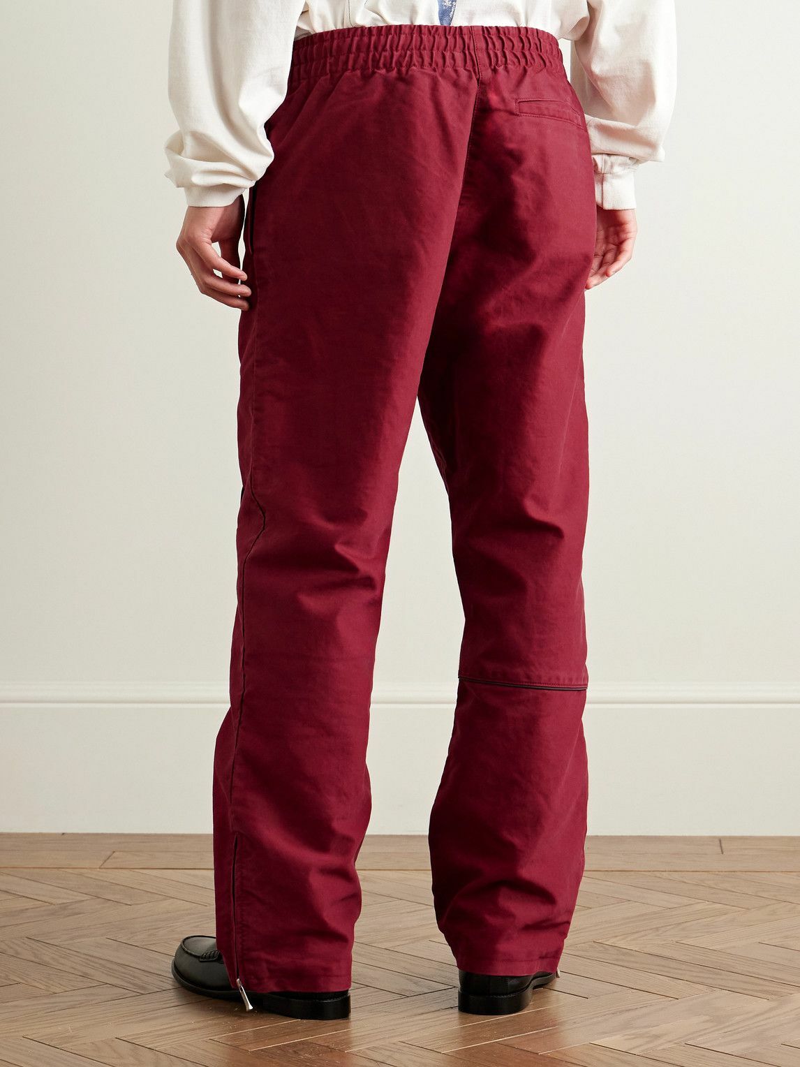 Enfants Riches Déprimés - Straight-Leg Logo-Embroidered Panelled Cotton Track Pants - Burgundy