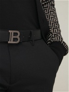 BALMAIN - 3.5cm B Buckle Leather Belt