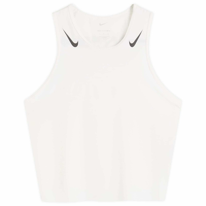 Photo: Nike Women's Aeroswift Tank Top in White/Black
