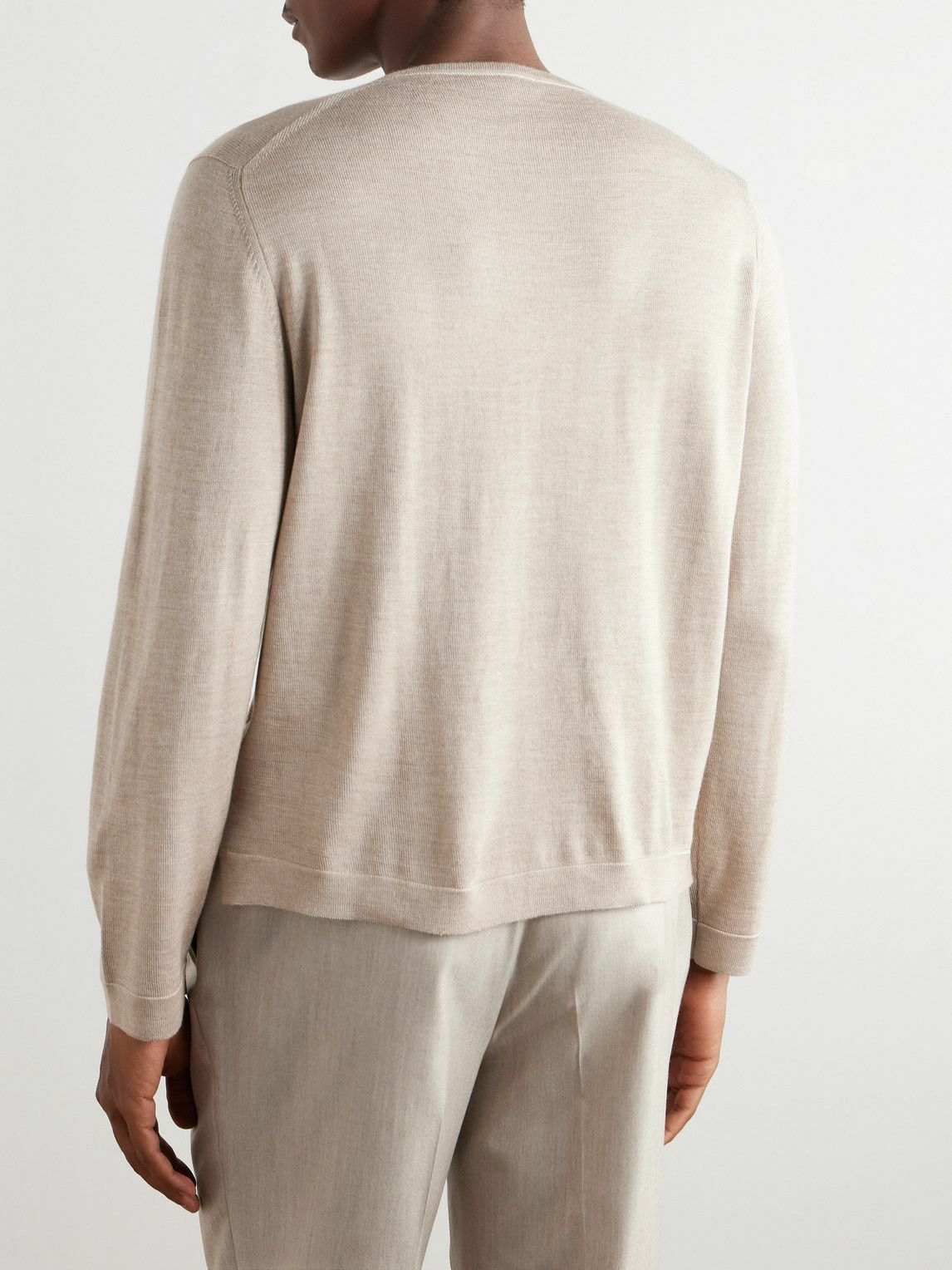 Stòffa - Cotton and Silk-Blend T-Shirt - Neutrals