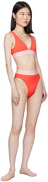 Versace Underwear Orange Greca Border Bikini Top