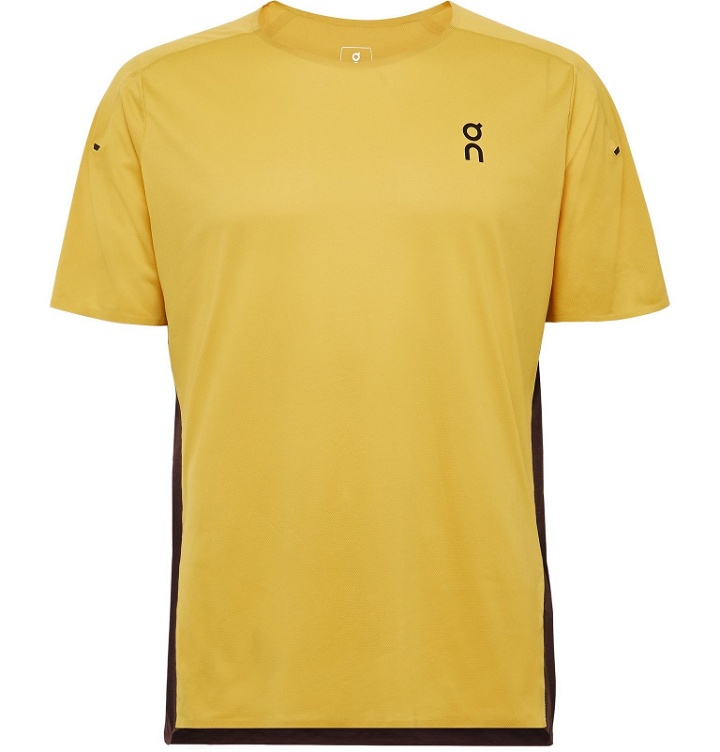 Photo: On - Performance-T Mesh and Melangé Stretch-Jersey T-shirt - Yellow