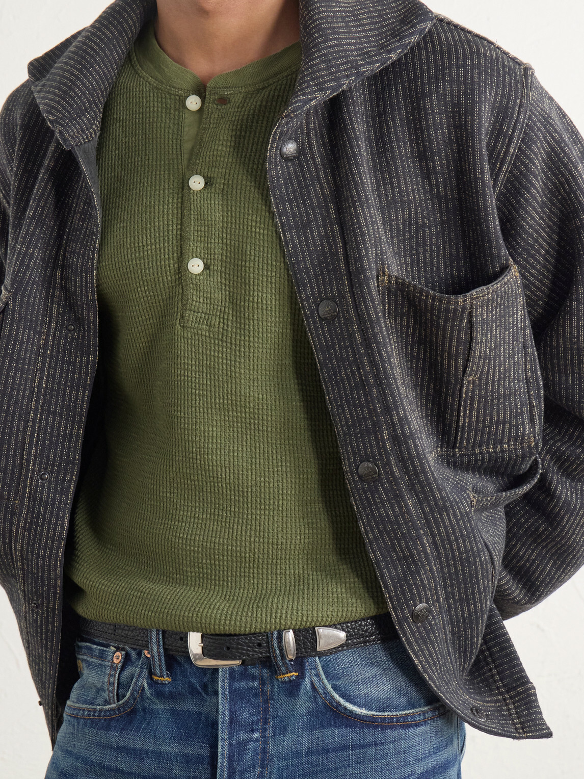 RRL - Waffle-Knit Cotton-Jersey Henley T-Shirt - Green