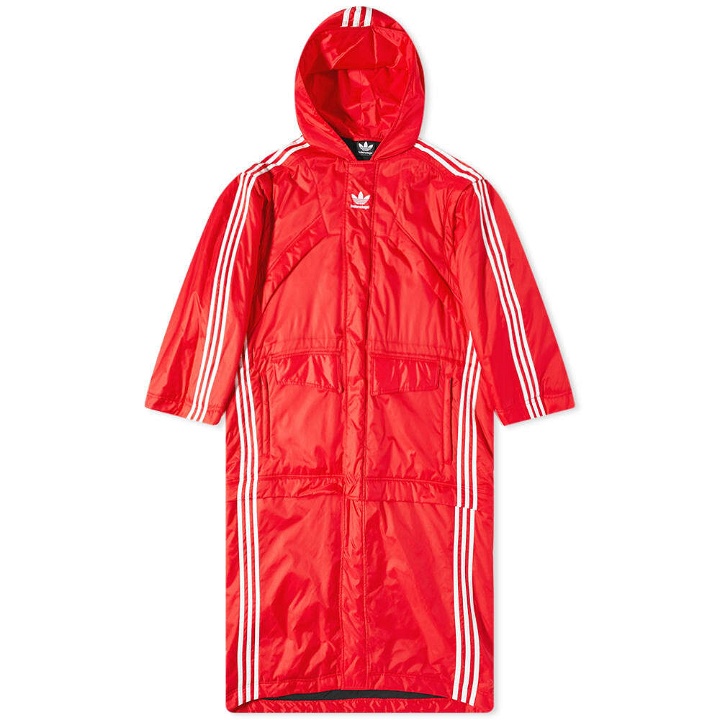 Photo: Balenciaga x Adidas Parka Jacket in Bright Red