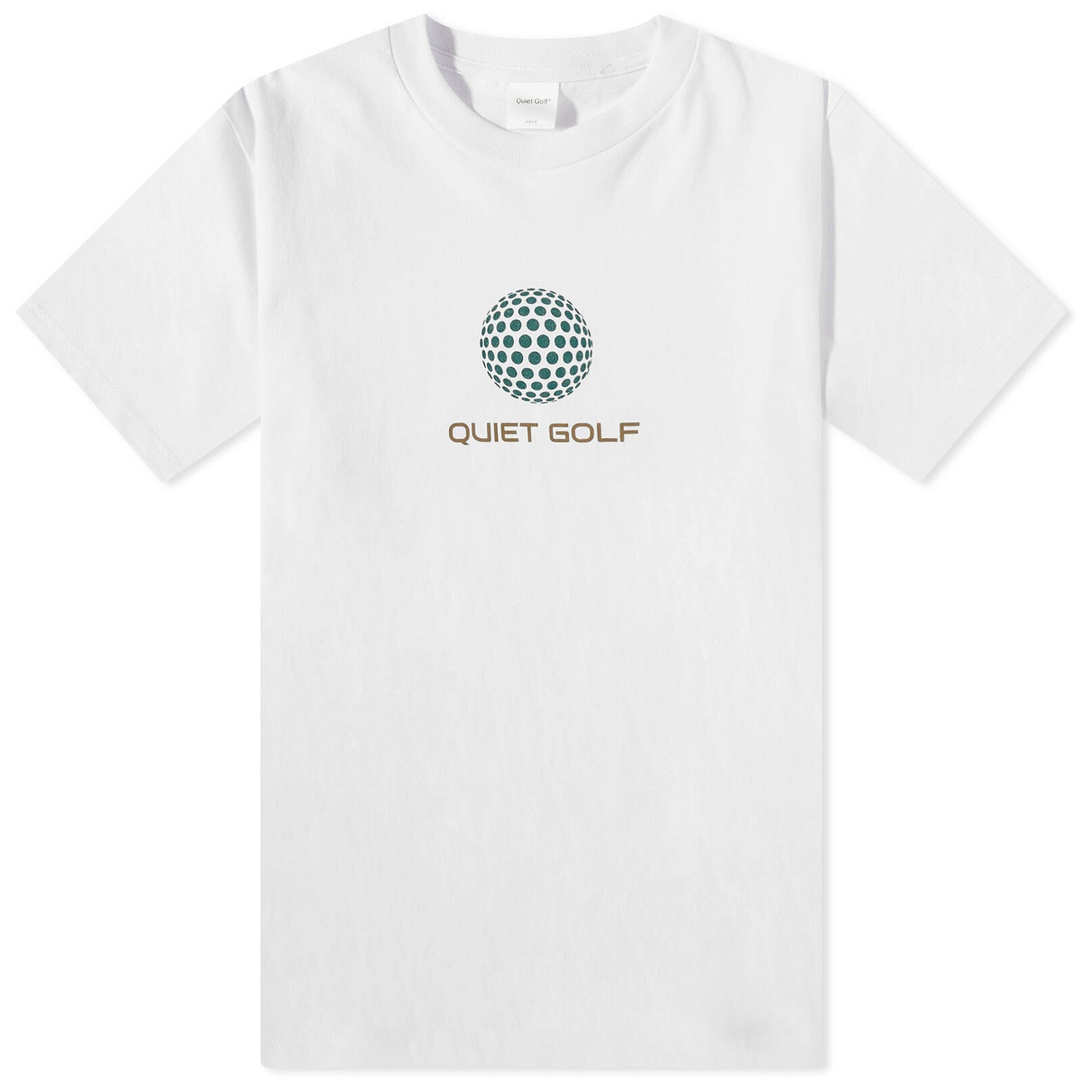 Quiet Golf Men's Dimples Logo T-Shirt in White Quiet Golf