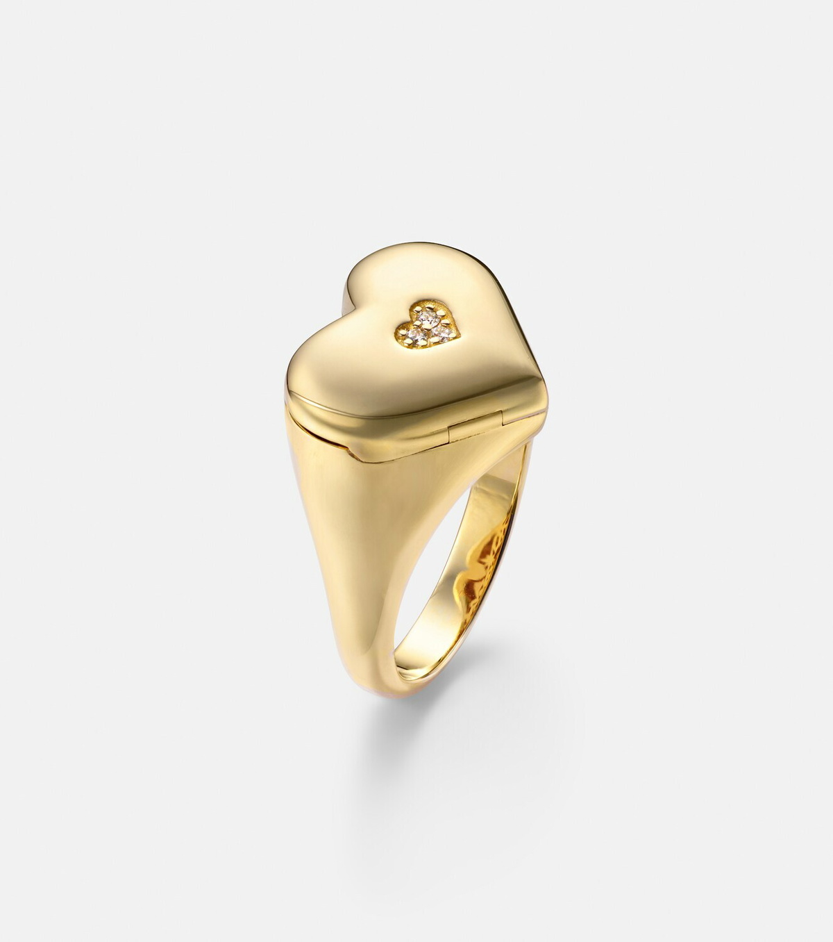 Sydney Evan Wallpaper Heart 14kt gold ring with diamonds