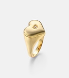 Sydney Evan Wallpaper Heart 14kt gold ring with diamonds