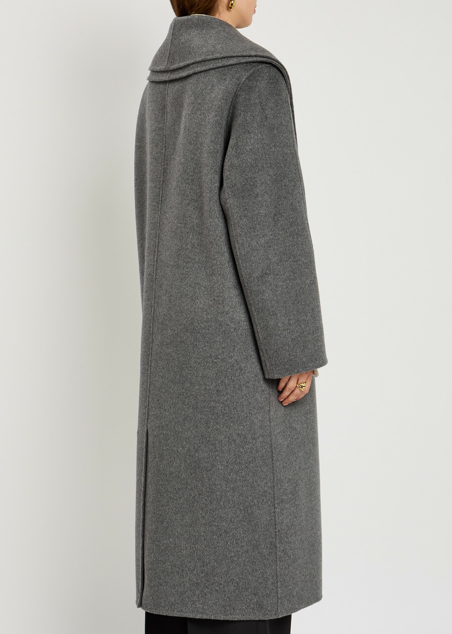 Rohe Scarf-effect Wool and Cashmere-blend Coat Grey