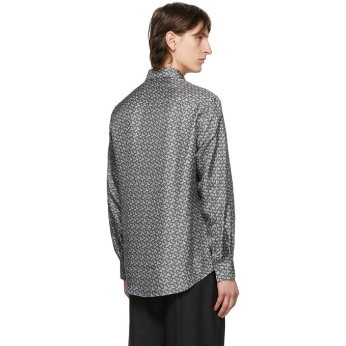 Polka Dot Checked Silk Twill Shirt in Brown - Burberry