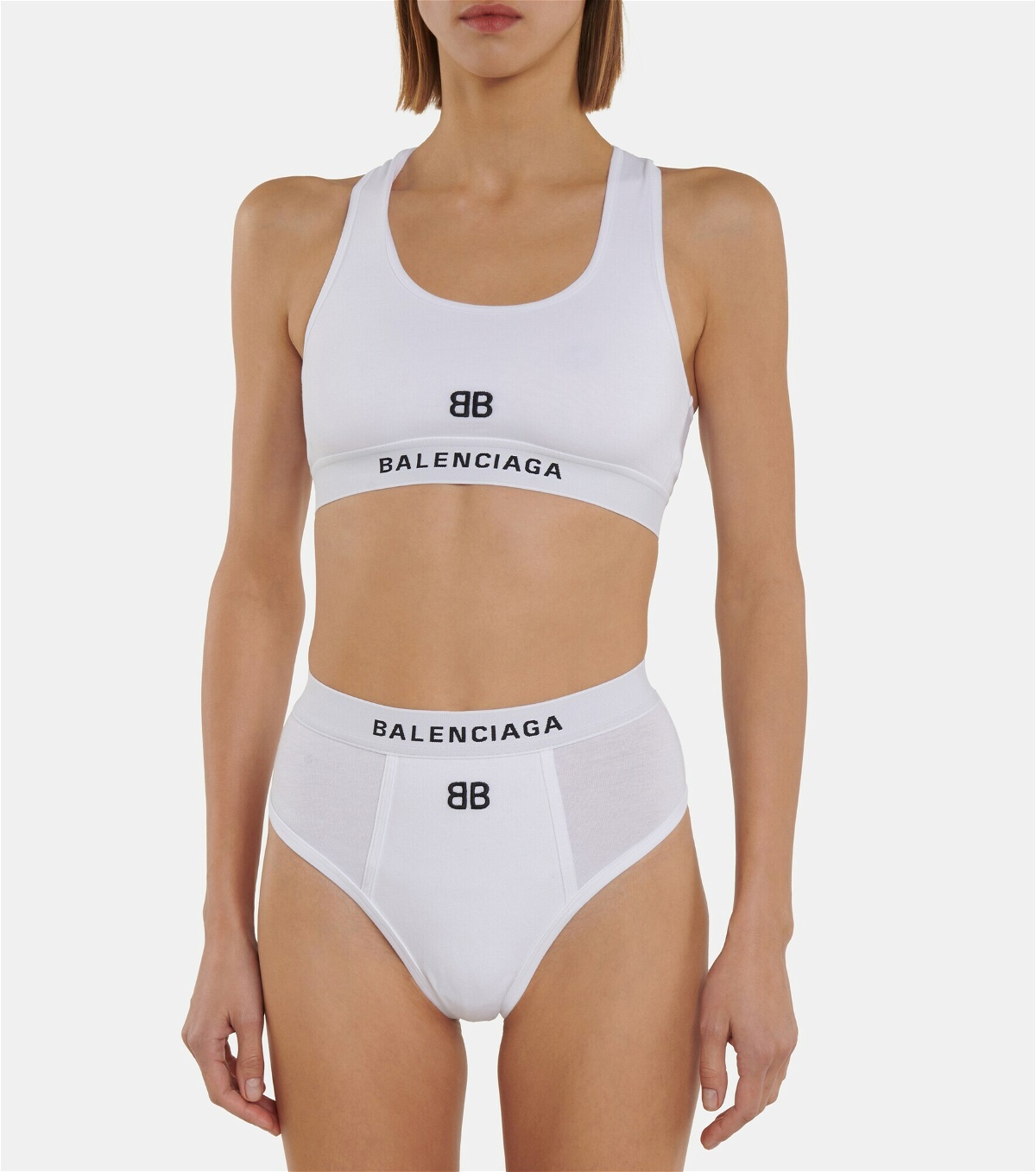 Balenciaga - Cotton jersey sports bra Balenciaga