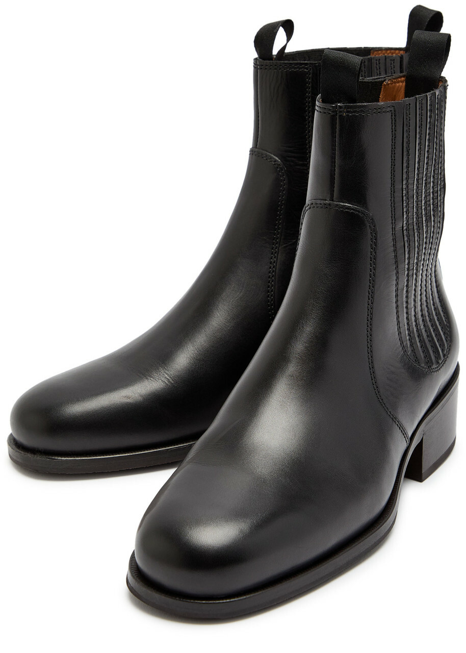 Lemaire Leather Chelsea Boots Black