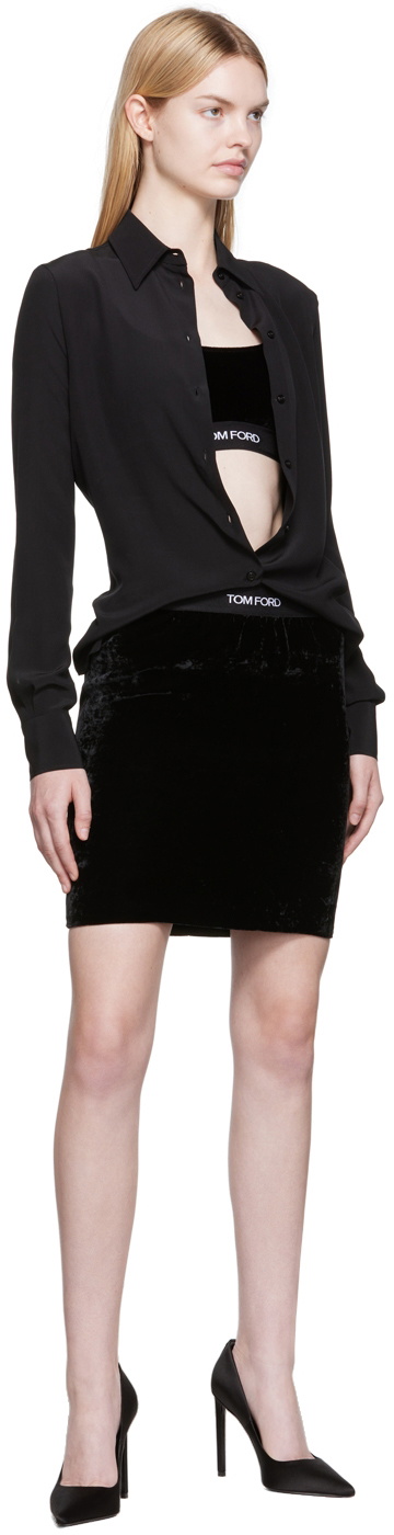 Tom Ford Black Silk Satin Skirt – Small