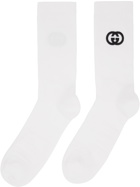 Gucci White Embroidered Socks