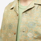 Visvim Men's Copa Jacquard Silk Shirt in Light Green