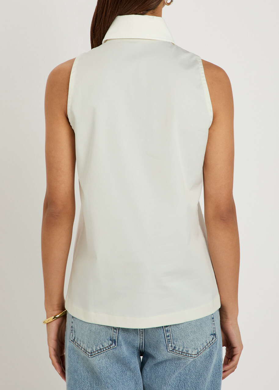 Giuliva Heritage The Emma Stretch-twill Sleeveless Shirt White