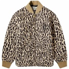 Wacko Maria Men's Dickies Leopard Quilted Jacket in Beige