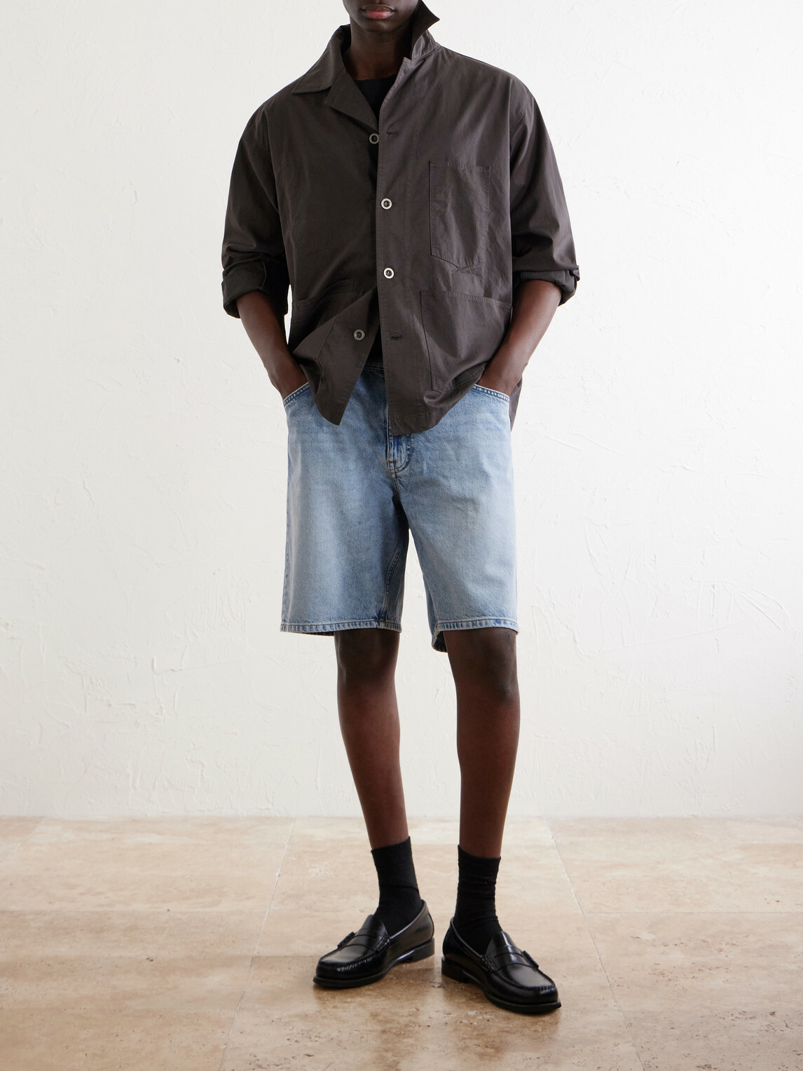 NN07 - Otis 1882 Straight-Leg Organic Denim Shorts - Blue