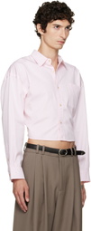 R13 Pink Split Hem Boyfriend Shirt