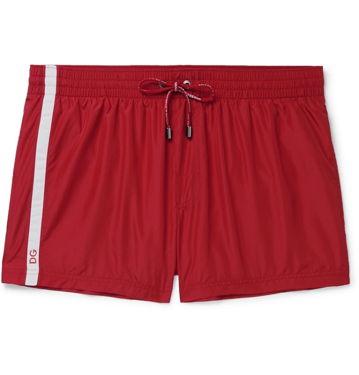 Photo: Dolce & Gabbana - Short-Length Swim Shorts - Red