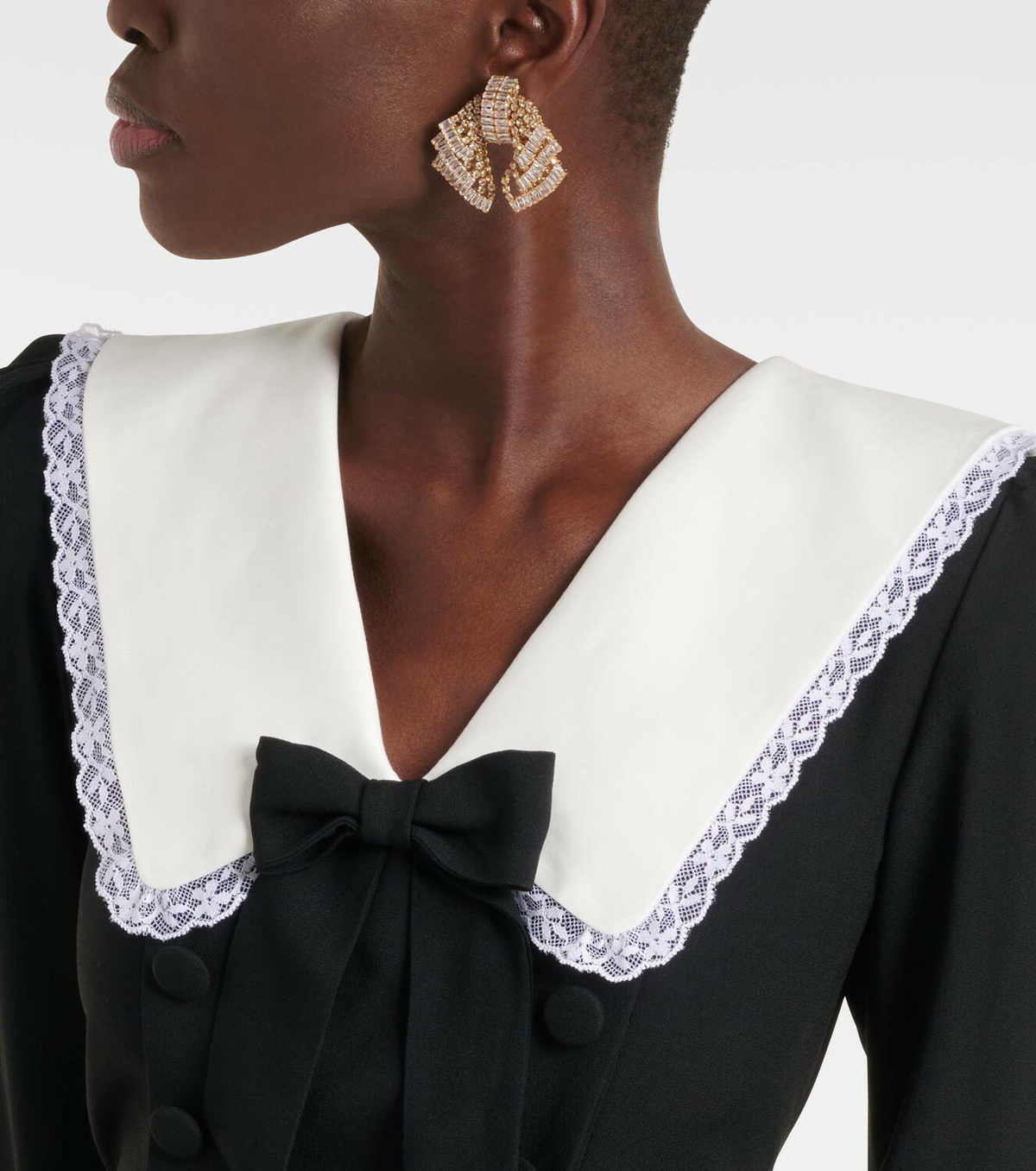 Alessandra Rich Bow crystal-embellished earrings