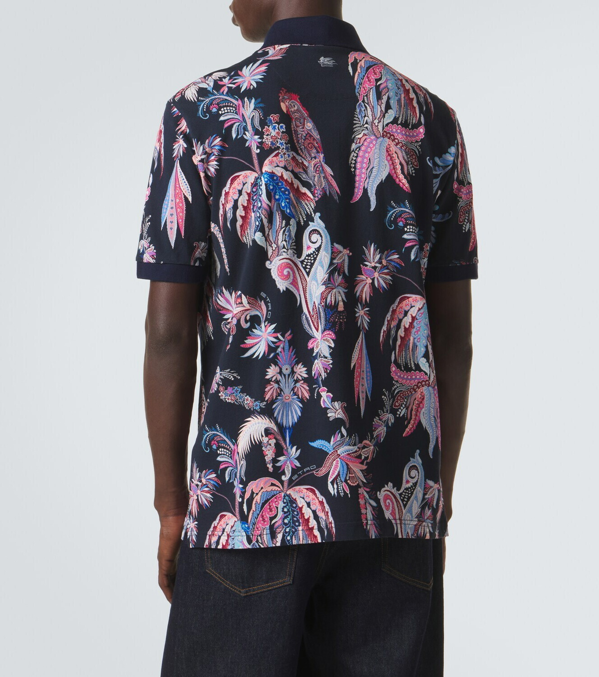 Etro Printed cotton piqué polo shirt