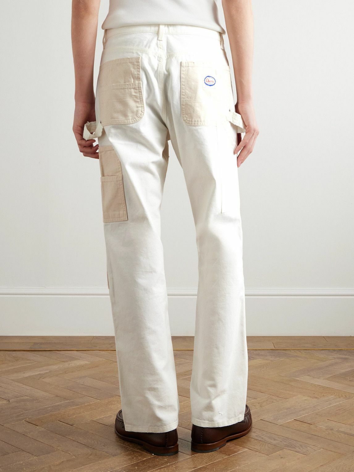 Cherry Los Angeles - Straight-Leg Double-Knee Cotton-Canvas Trousers - Neutrals