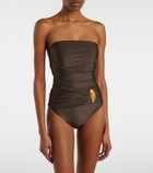 Simkhai Lorena appliqué ruched swimsuit