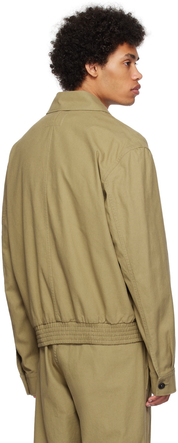 MHL by Margaret Howell Khaki Slant Pocket Bomber Jacket MHL