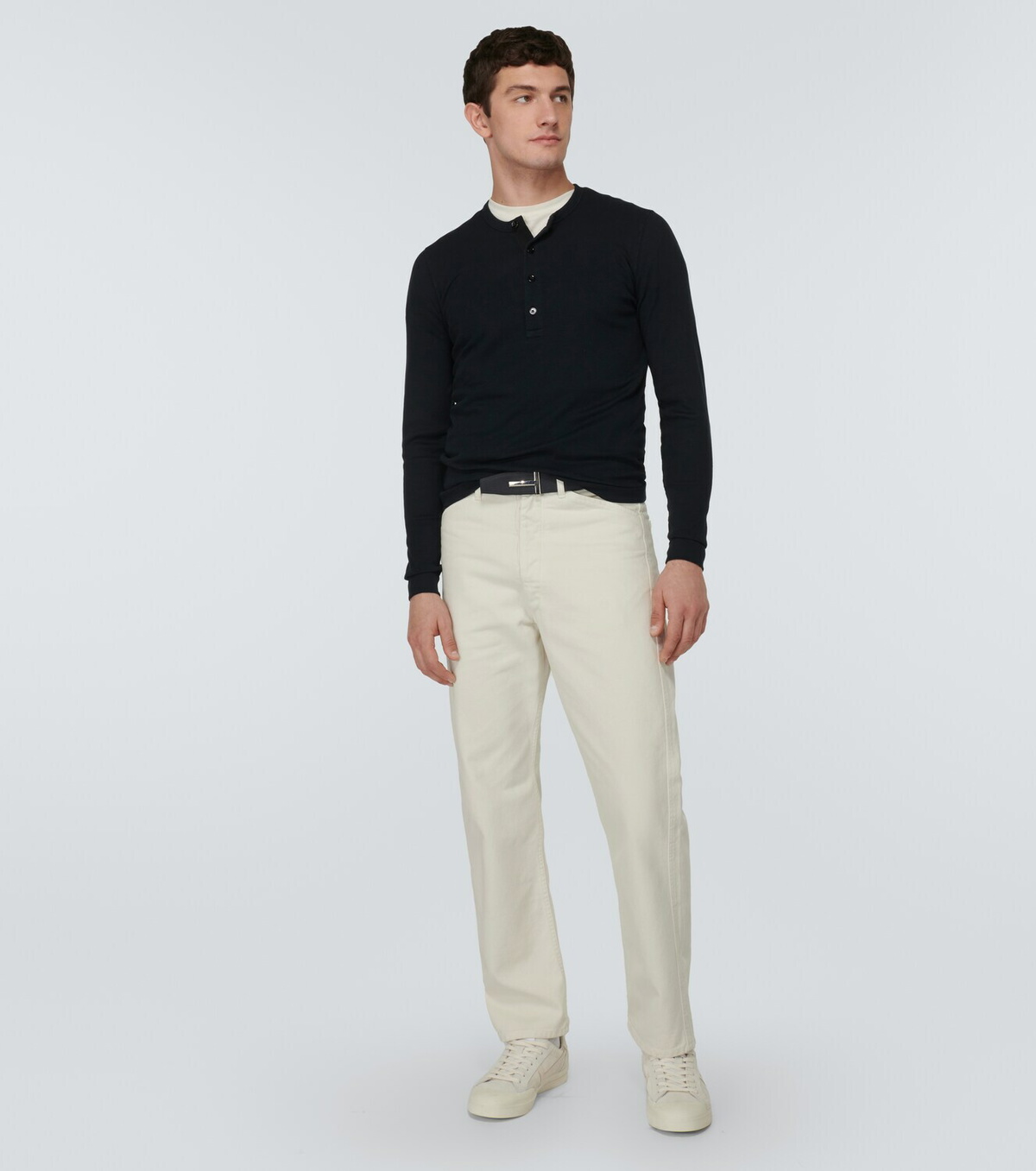 Tom Ford Ribbed-knit jersey Henley shirt TOM FORD