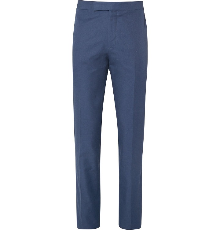 Photo: Kingsman - Blue Eggsy Slim-Fit Cotton Suit Trousers - Blue