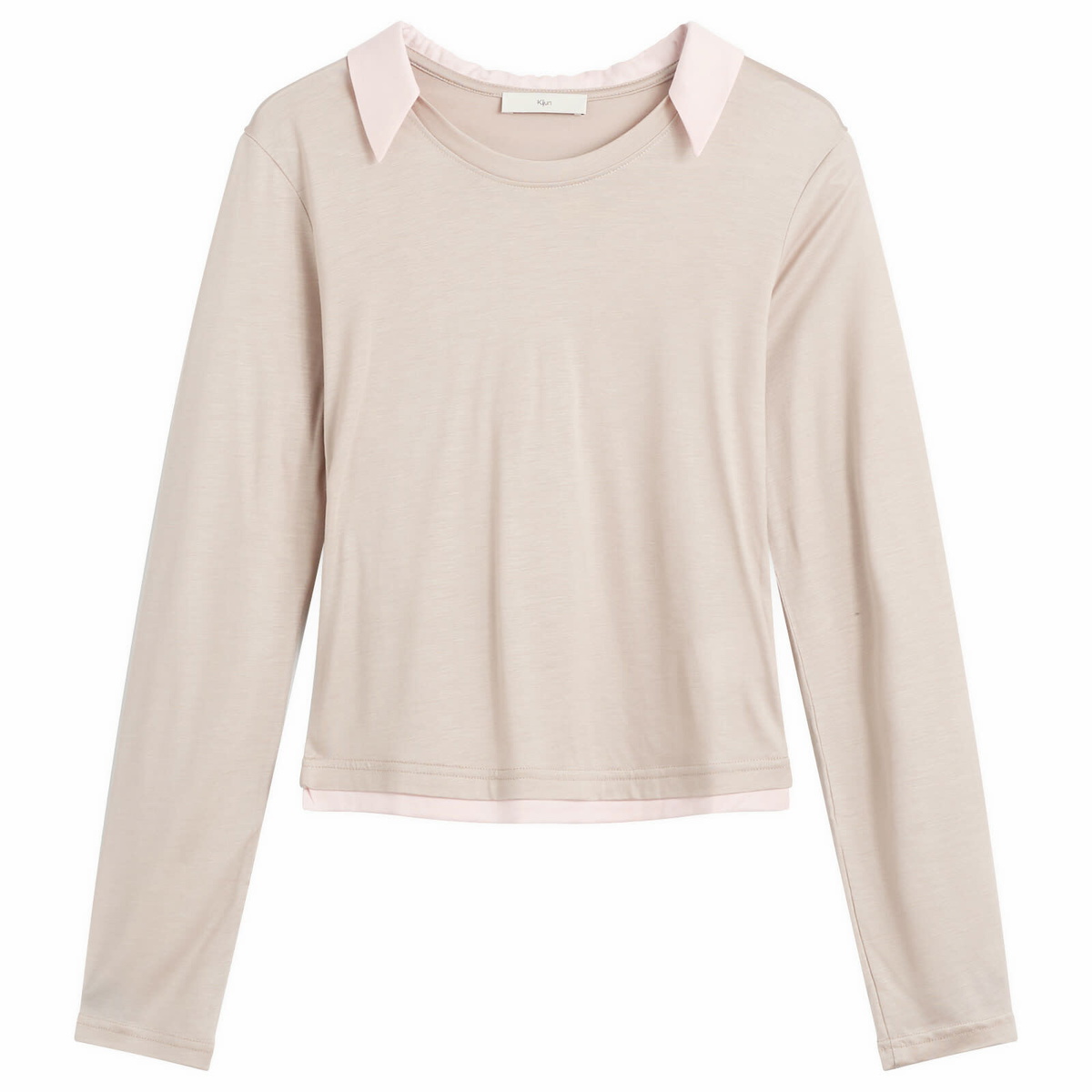 Kijun Women's Collar Jersey Top in Beige