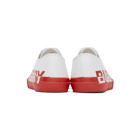 Burberry Red and White Larkhall M Logo Sneakers