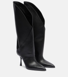 Balmain Twist 95 leather knee-high boots
