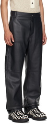 Bottega Veneta Black Cargo Leather Pants