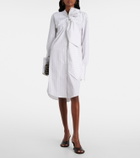 Dries Van Noten Striped tie-neck cotton minidress