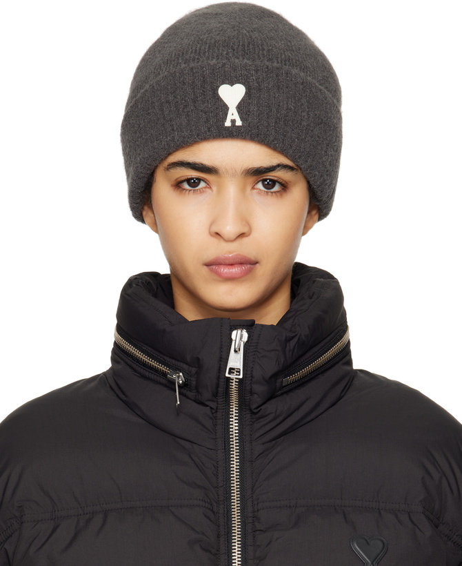 Photo: AMI Paris Gray Ami de Coeur Beanie